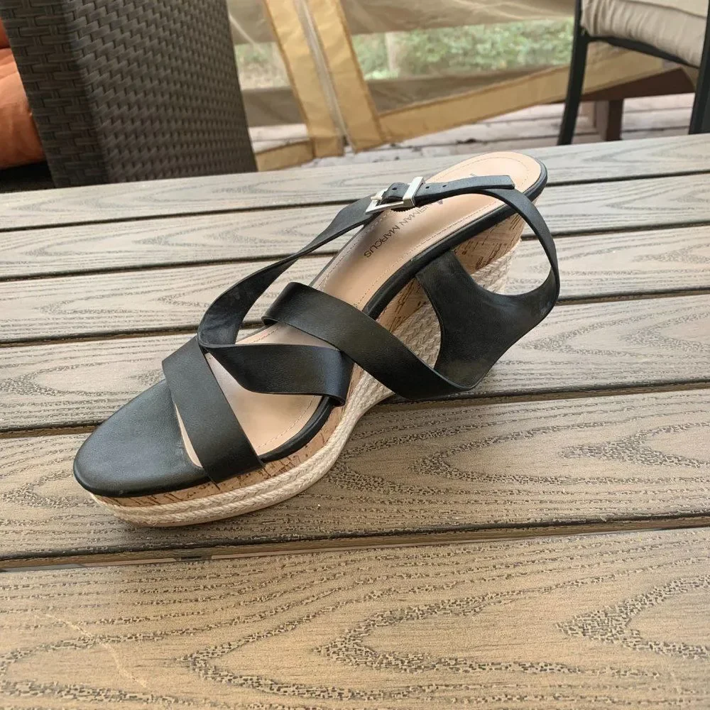 Neiman Marcus wedge espadrille